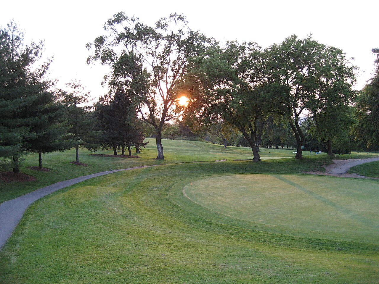 A fairway at Chedoke Golf Club at golden hour, Hamilton